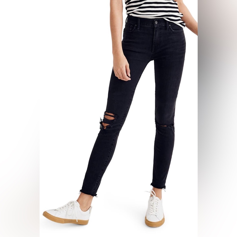 Madewell 26 9” high rise skinny jeans distressed
